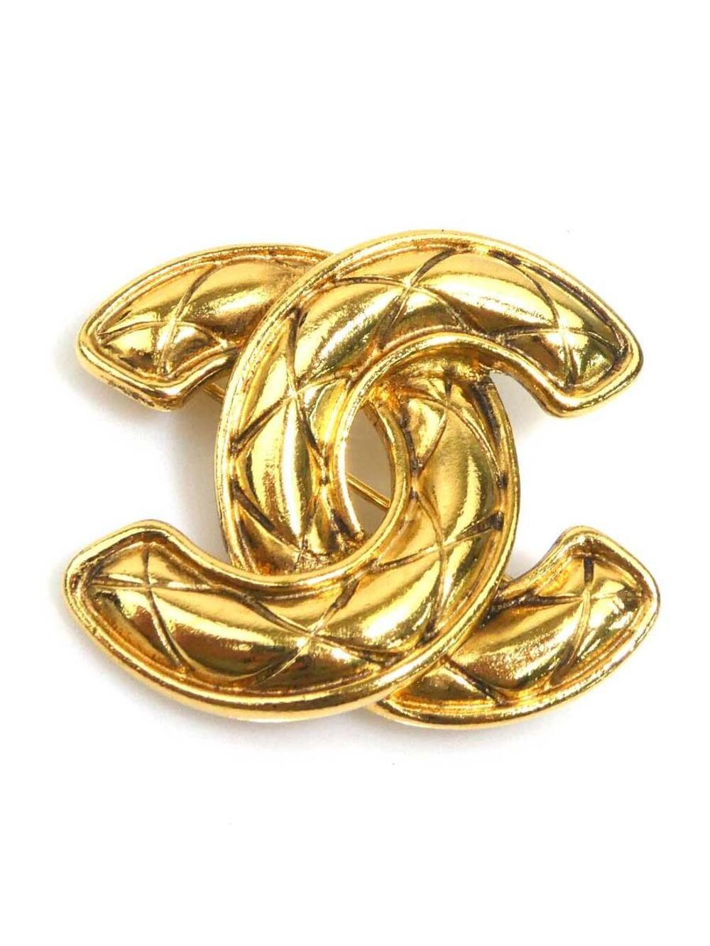 Auth Chanel Cc Logo Brooch Gold Metal - #345749C39B